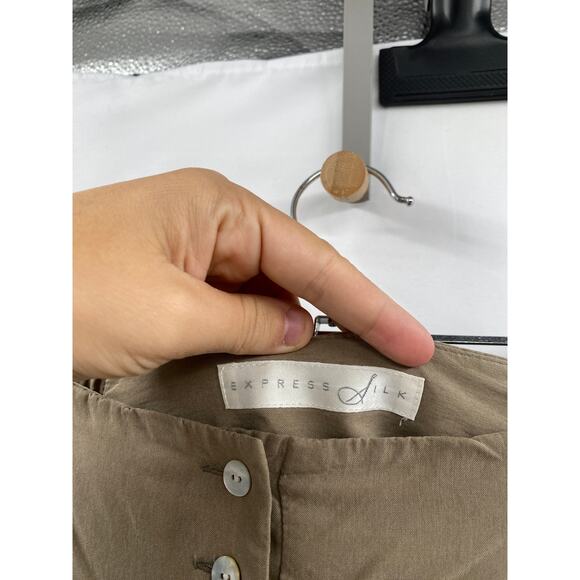 Express vintage 100% Silk Button Fly pleated wide leg pants - Picture 4 of 6